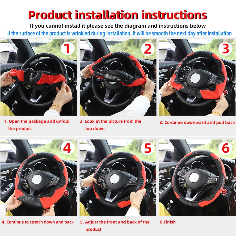 Luxury Carbon Fiber Steering Wheel Cover™